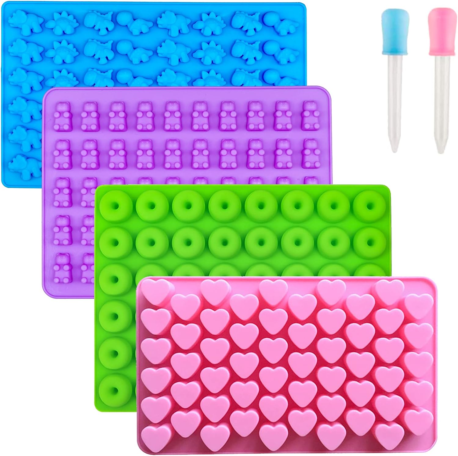 Kitchen Baking Tray Set - 6Pcs Candy Silicone Moulds with 2