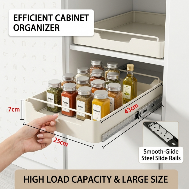 Kitchen Baking Tins - Pull-out Kitchen Storage Rack with Slide