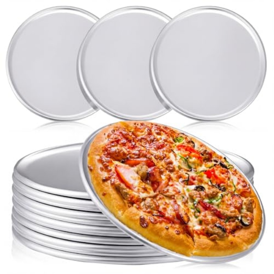 Kitchen Baking Tray Set - Pcs Pizza Pan Bulk Restaurant Aluminum