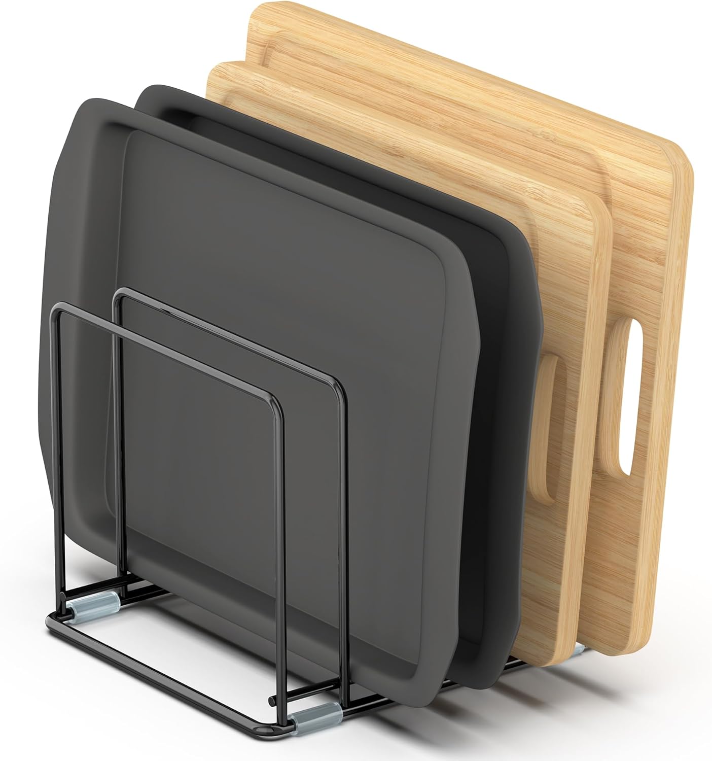 Kitchen Baking Sheet Organizer - Cutting Board Organizer, 5-Slot Divided Rack
