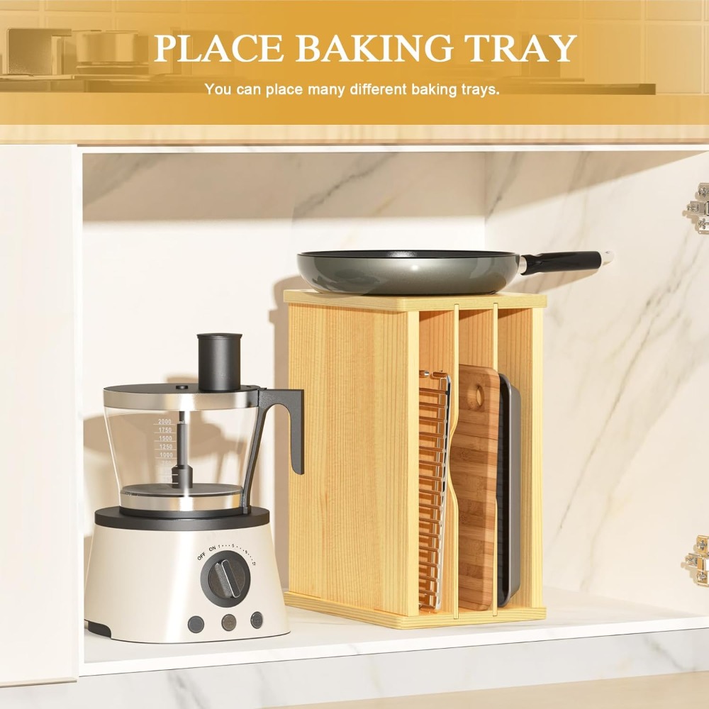 Wooden Cabinet Tray Dividers,  - Kitchen Baking Sheet Organizer 리뷰 및 가격