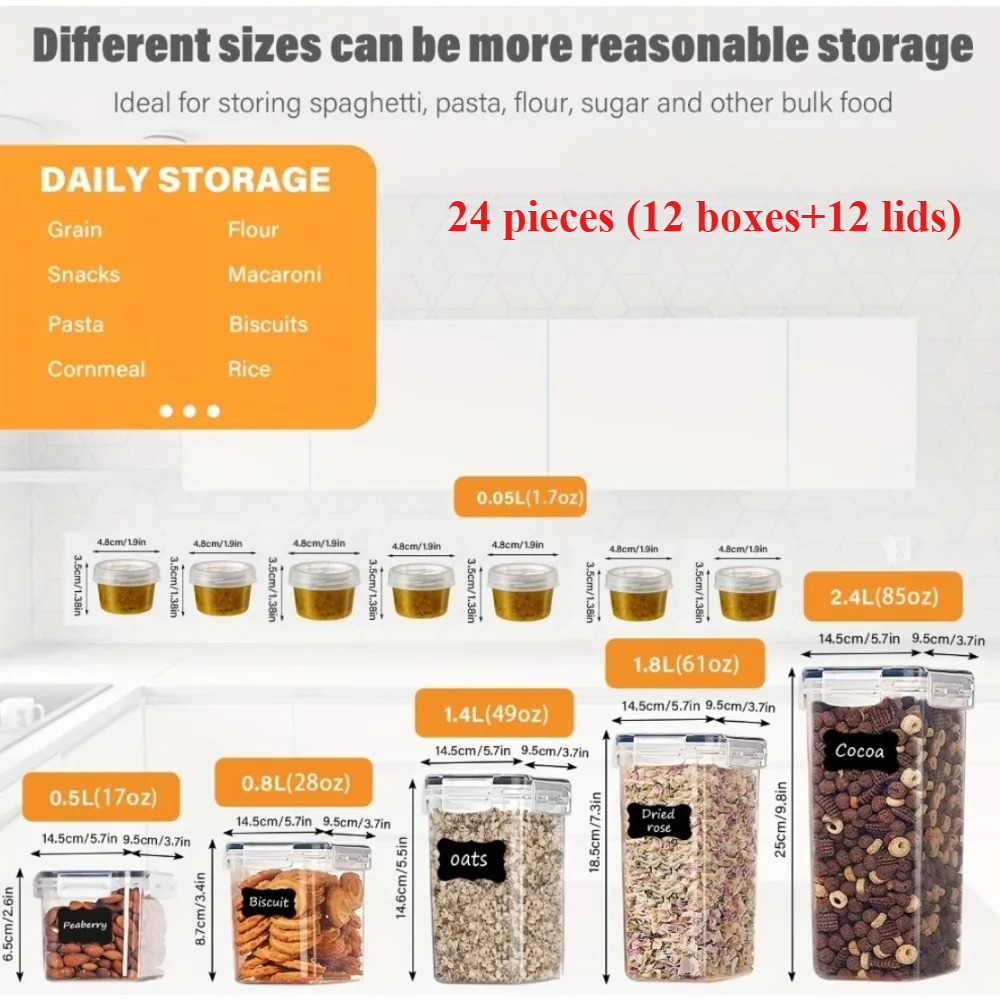 24Pcs Food Storage Containers  - Kitchen Baking Tins 리뷰 및 가격