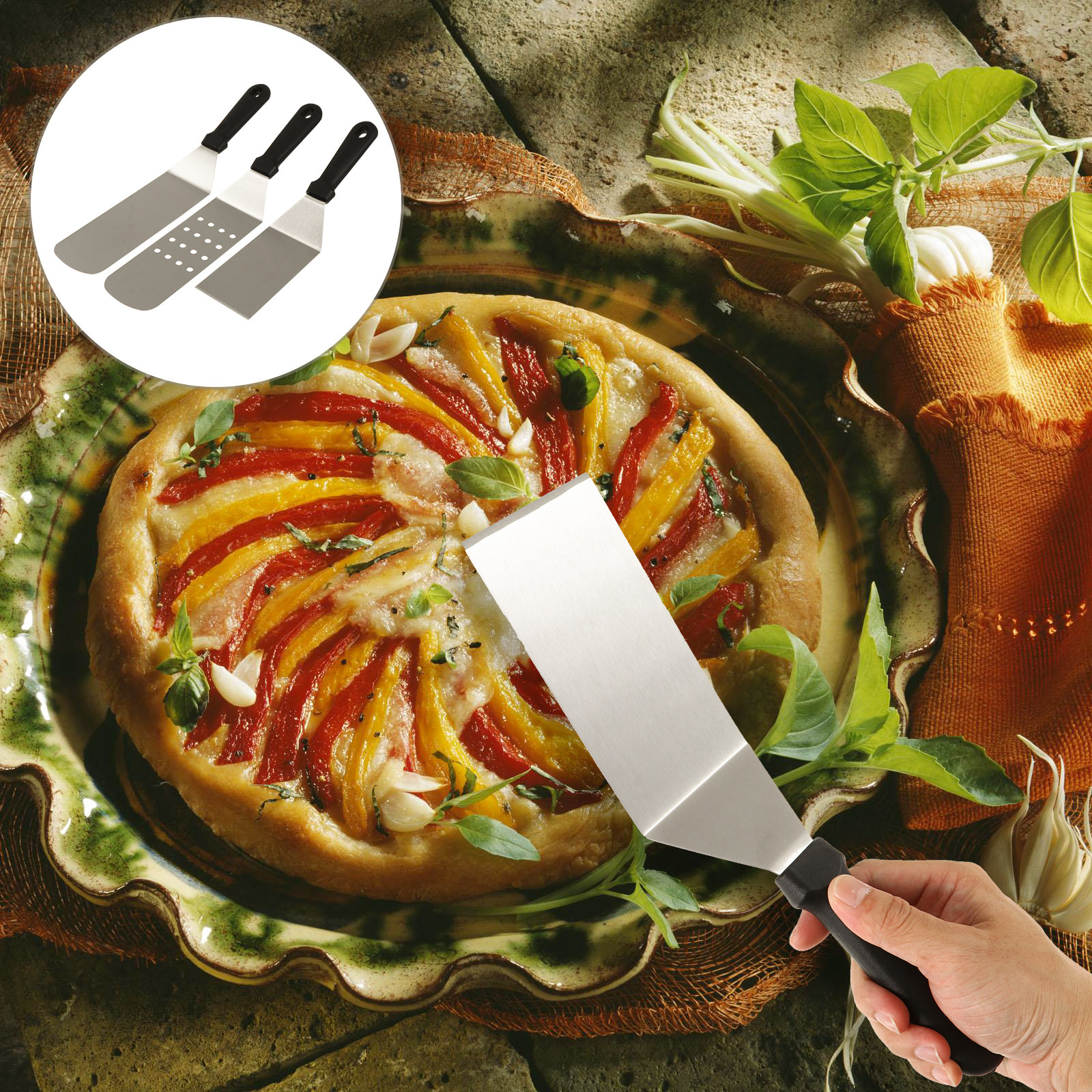 3Pcs Stainless Steel Pizza Pee - Kitchen Baking Tray Set 리뷰 및 가격