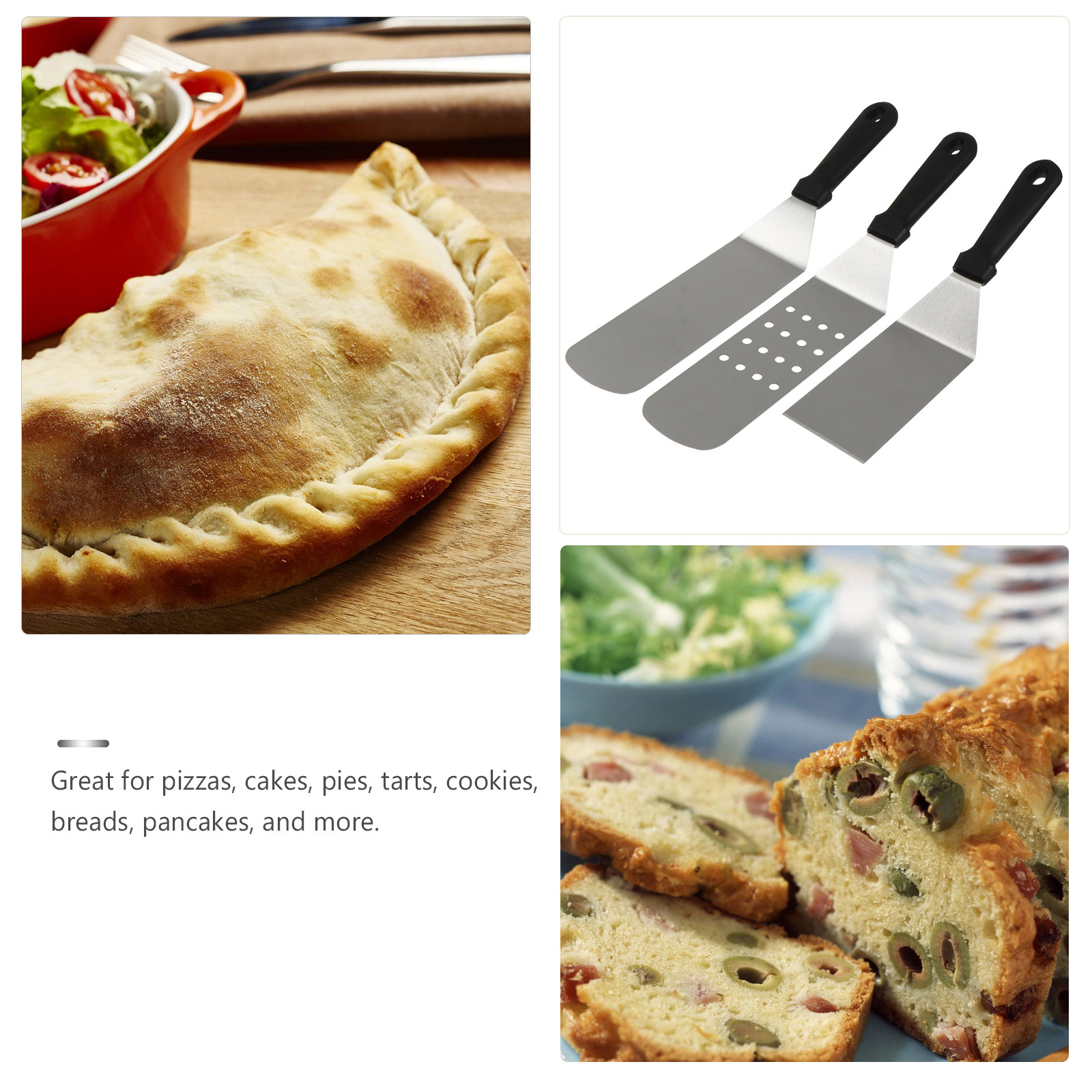 3Pcs Stainless Steel Pizza Pee - Kitchen Baking Tray Set 리뷰 및 가격