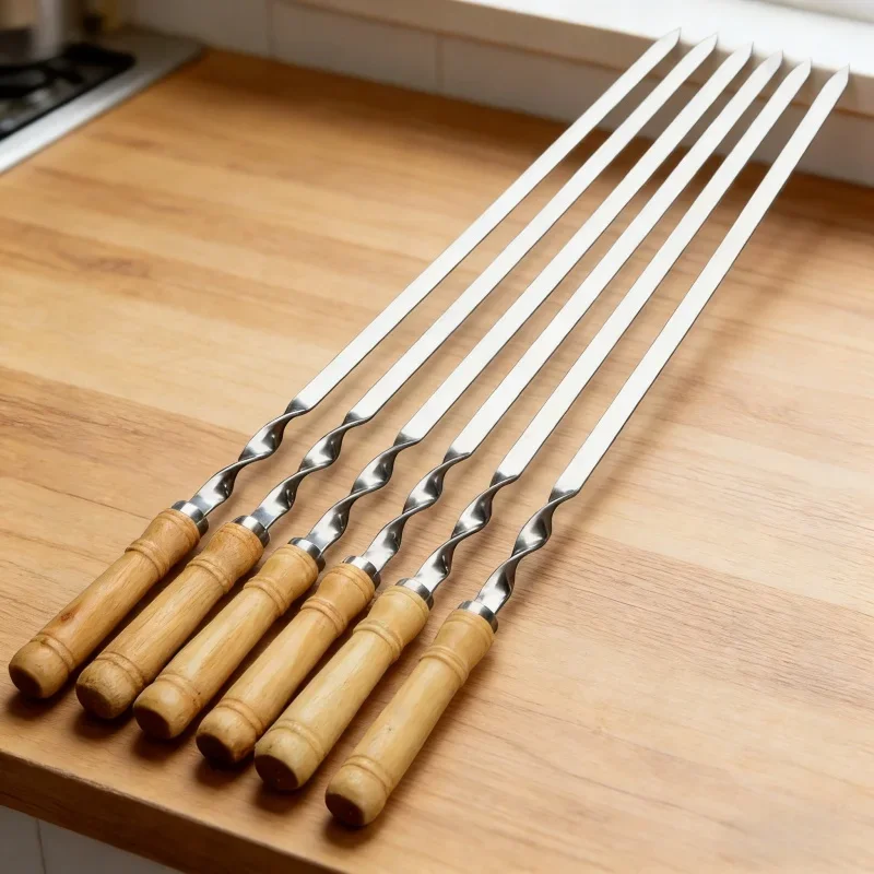 6pcs BBQ Skewer Stainless Stee - Kitchen Baking Sheet Organizer 리뷰 및 가격