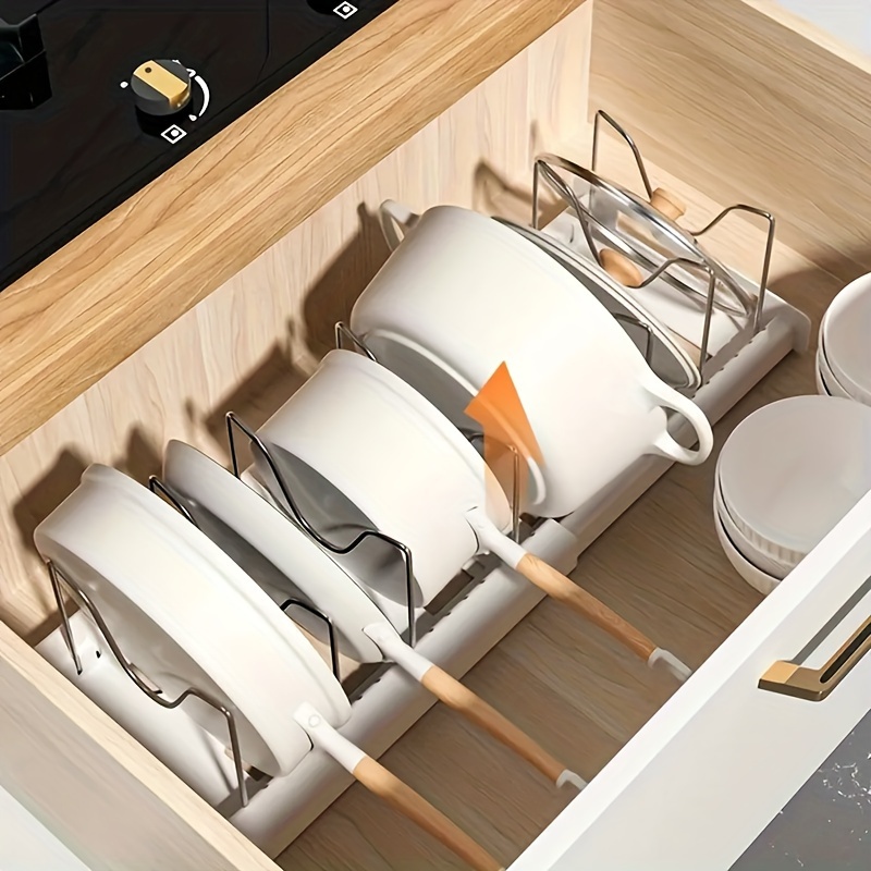 Cookware Organizer Rack, Expan - Kitchen Cabinet Baking Organizer 리뷰 및 가격