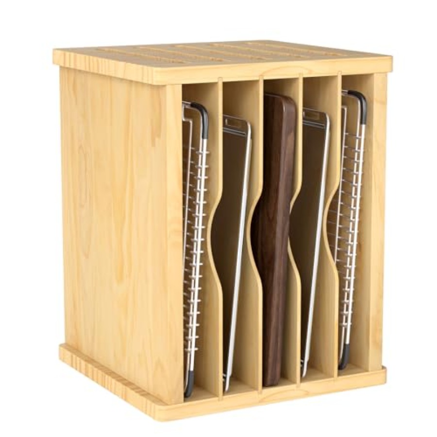 Wood Cabinet Tray Dividers 6 T - Kitchen Cabinet Baking Organizer 리뷰 및 가격