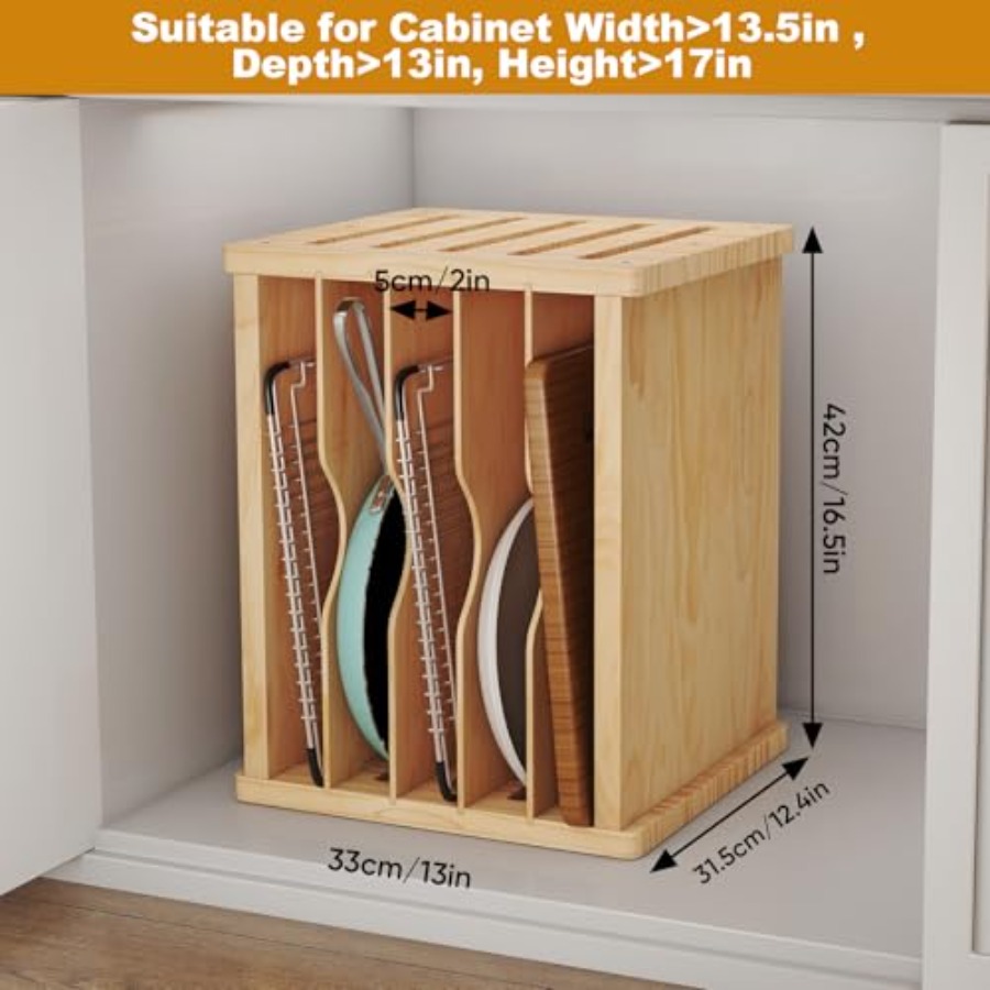 Wood Cabinet Tray Dividers 6 T - Kitchen Cabinet Baking Organizer 리뷰 및 가격