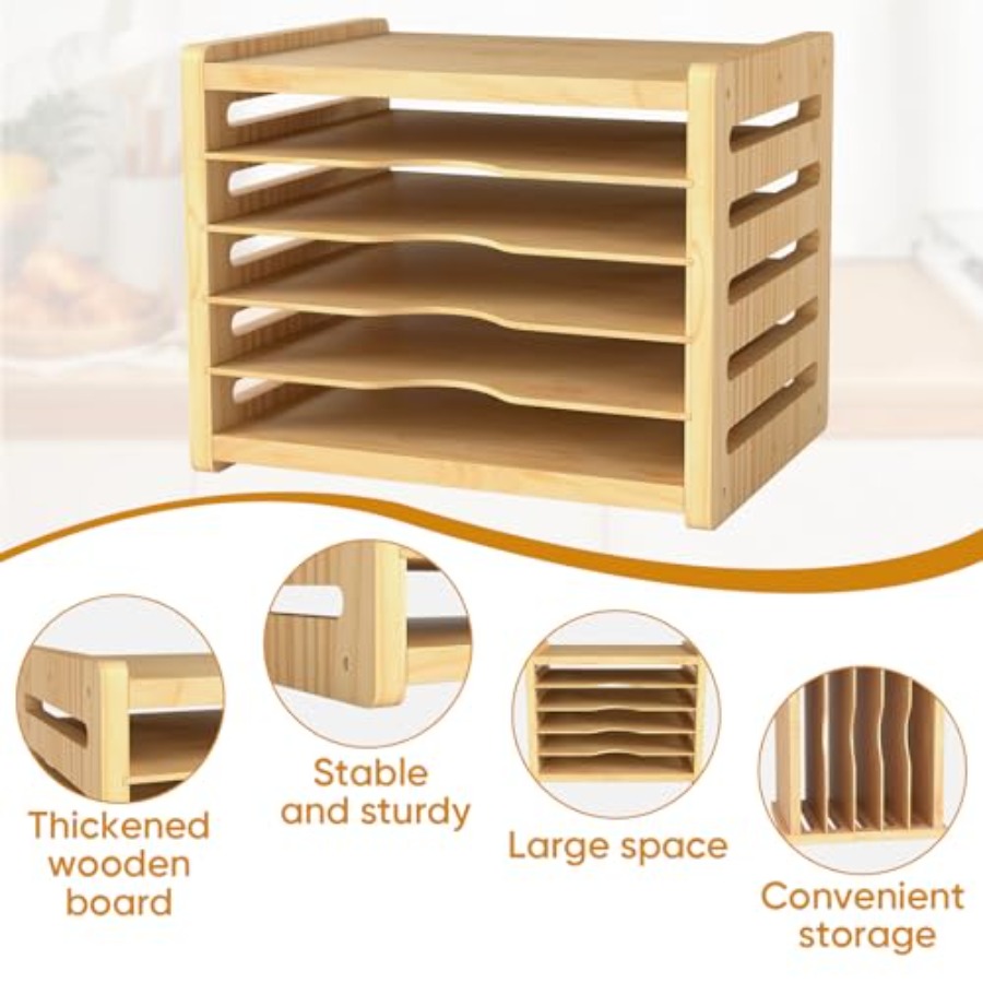 Wood Cabinet Tray Dividers 6 T - Kitchen Cabinet Baking Organizer 리뷰 및 가격
