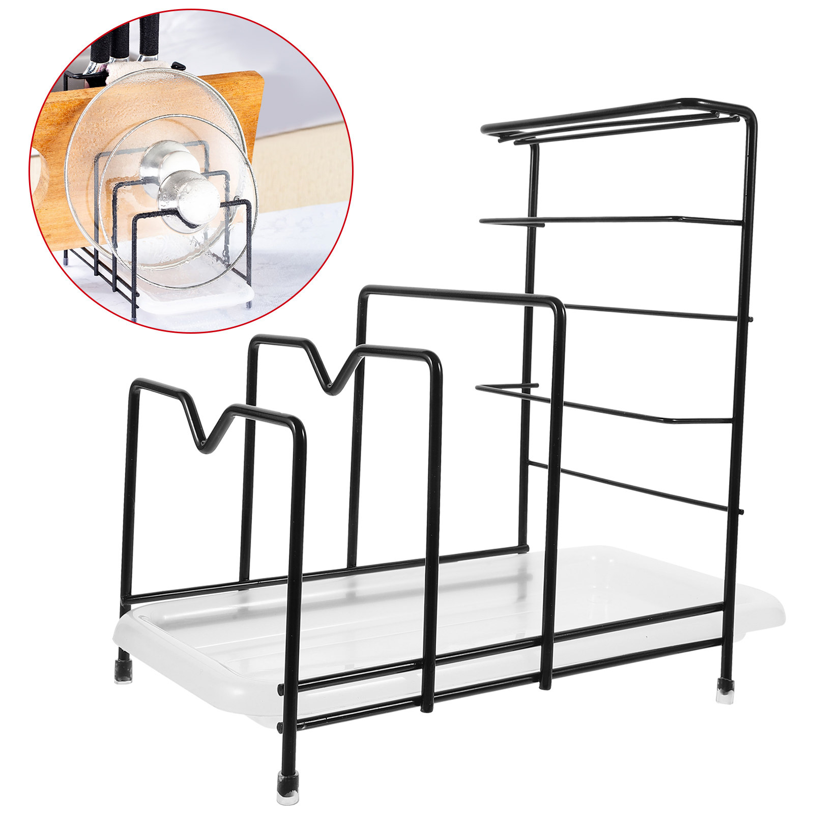 Pot Lid Rack Cutting Board Org - Kitchen Baking Sheet Organizer 리뷰 및 가격