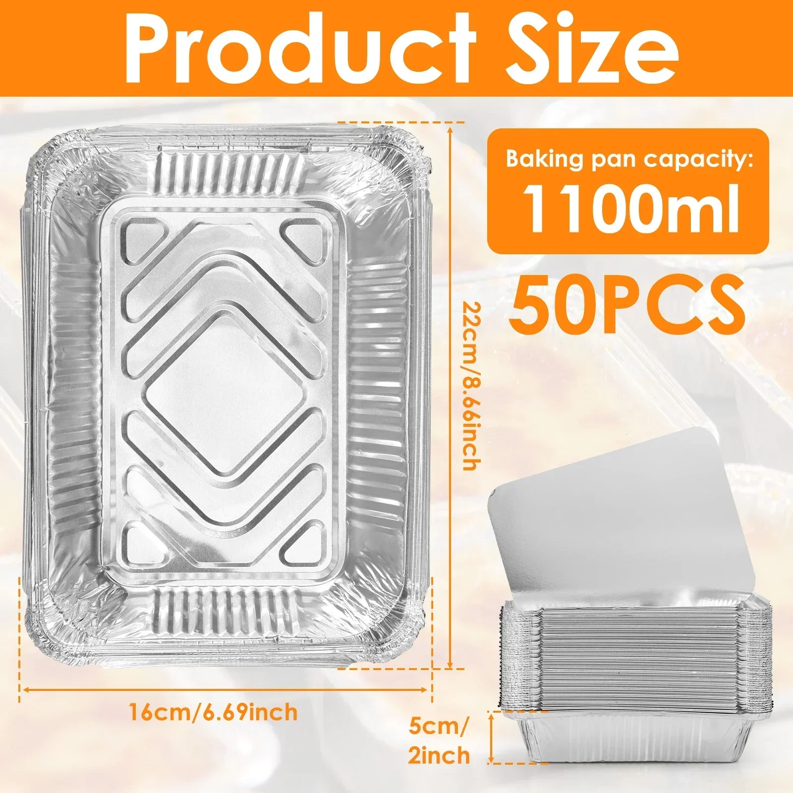 50/100pcs Aluminum Foil Trays  - Kitchen Baking Tray Set 리뷰 및 가격