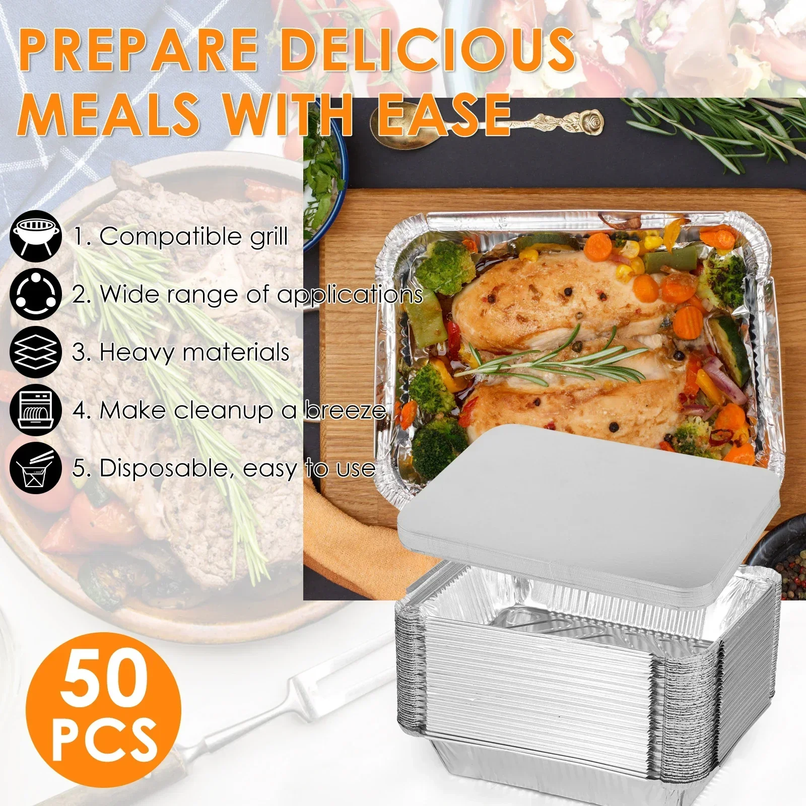 50/100pcs Aluminum Foil Trays  - Kitchen Baking Tray Set 리뷰 및 가격