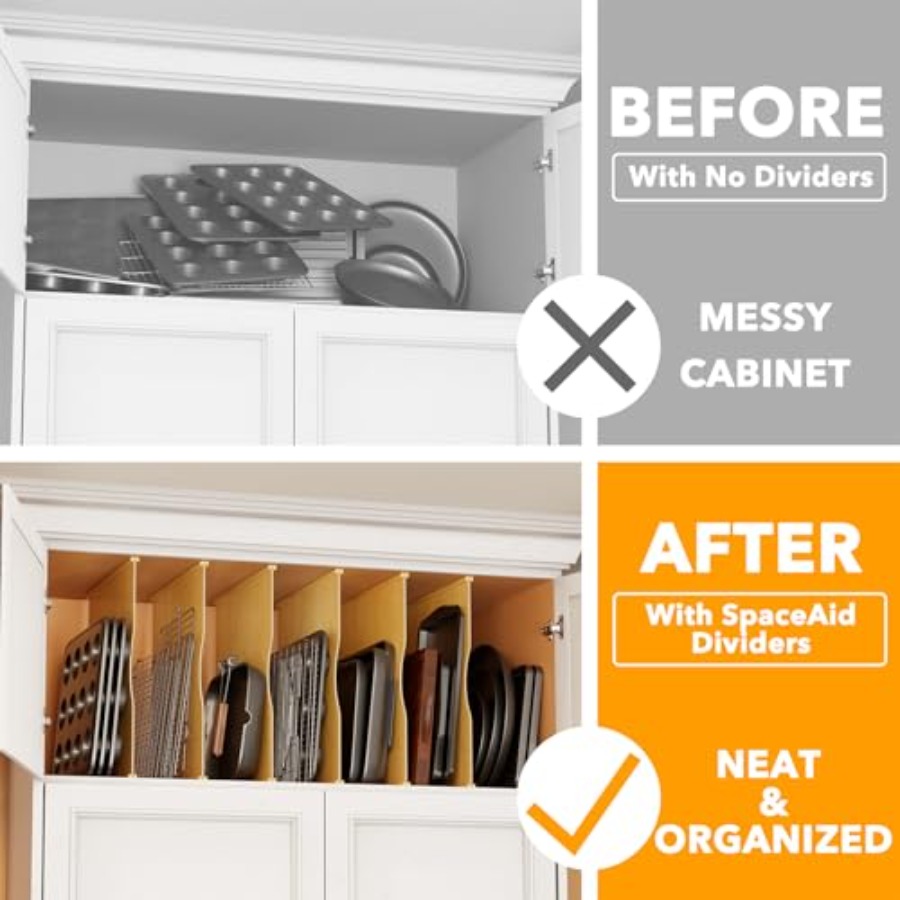 6 Pack Tray Dividers for Cabin - Kitchen Baking Sheet Organizer 리뷰 및 가격