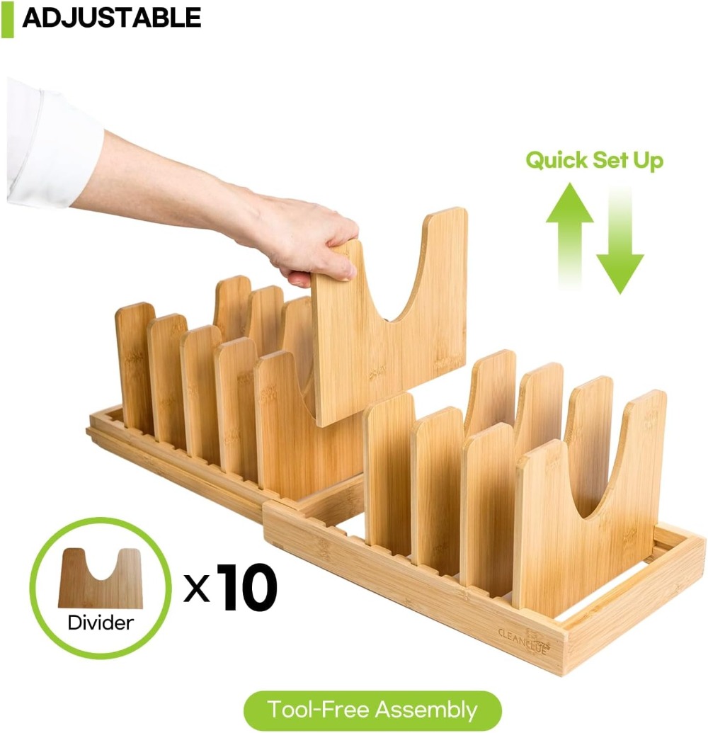 Expandable Bamboo Pots and Pan - Kitchen Baking Sheet Organizer 리뷰 및 가격