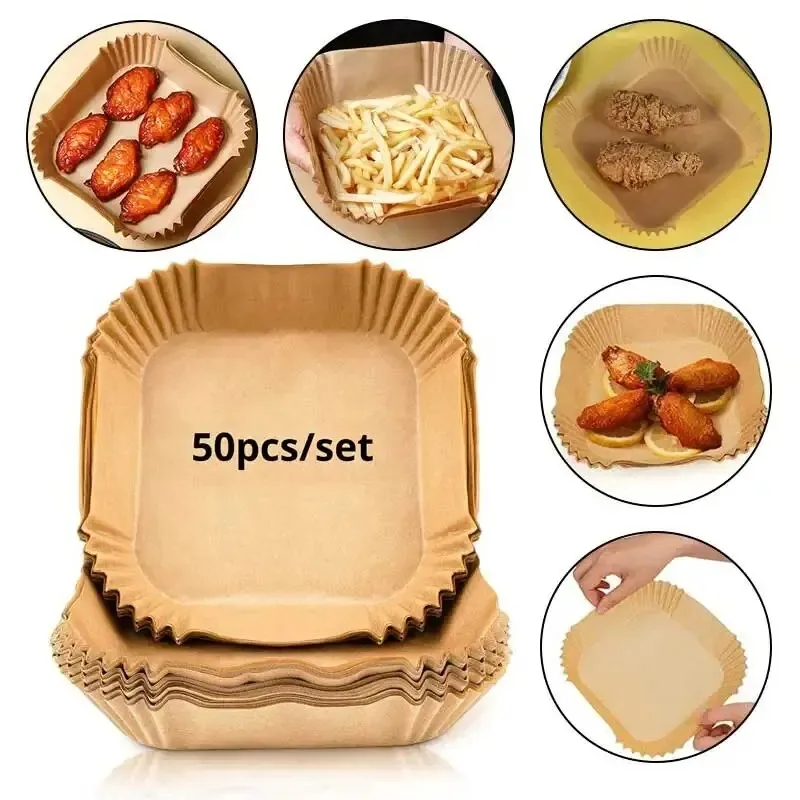 50pcs/set Air Fryer Papers Dis - Kitchen Baking Tray Set 리뷰 및 가격