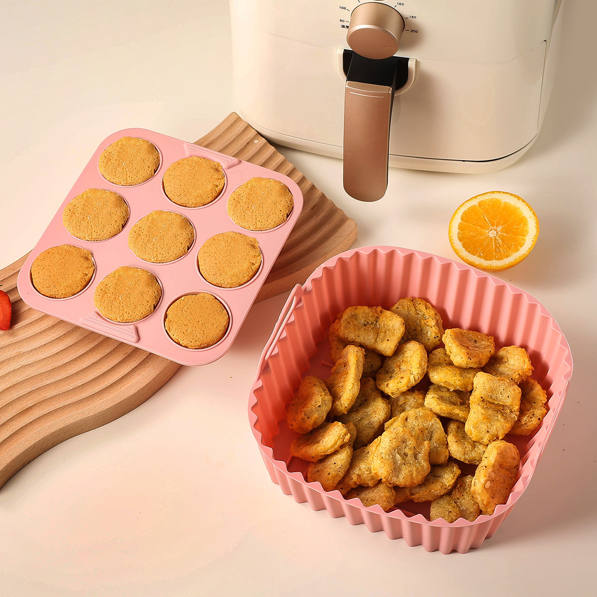2pcs Silicone Air Fryer Liners - Kitchen Baking Tray Set 리뷰 및 가격