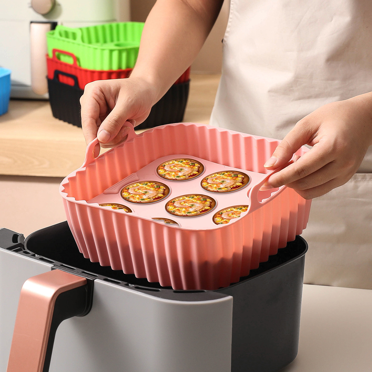 2pcs Silicone Air Fryer Liners - Kitchen Baking Tray Set 리뷰 및 가격