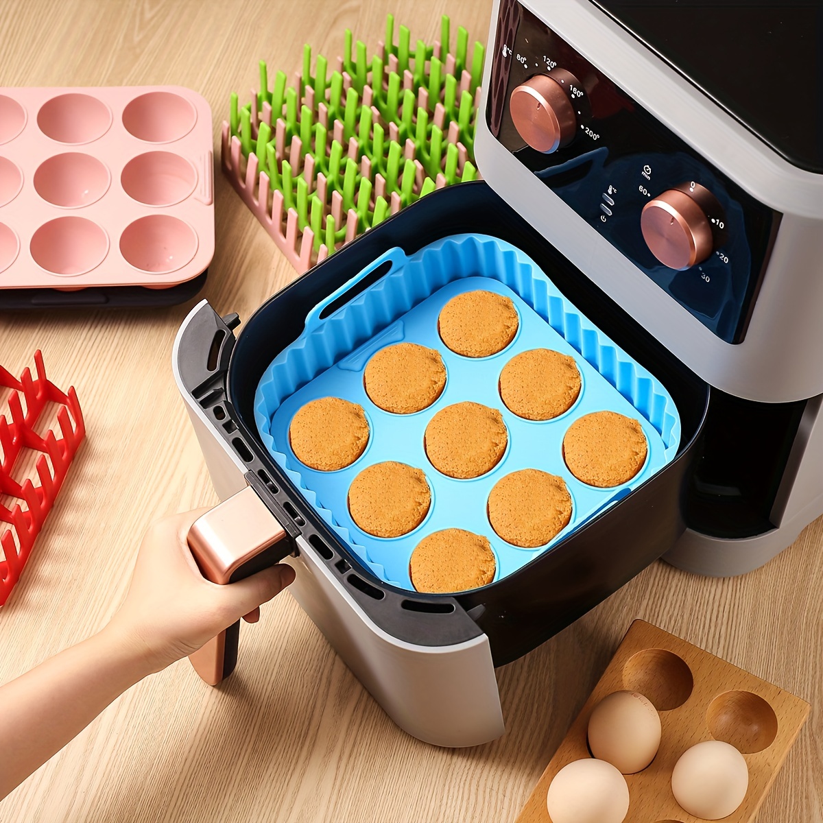2pcs Silicone Air Fryer Liners - Kitchen Baking Tray Set 리뷰 및 가격
