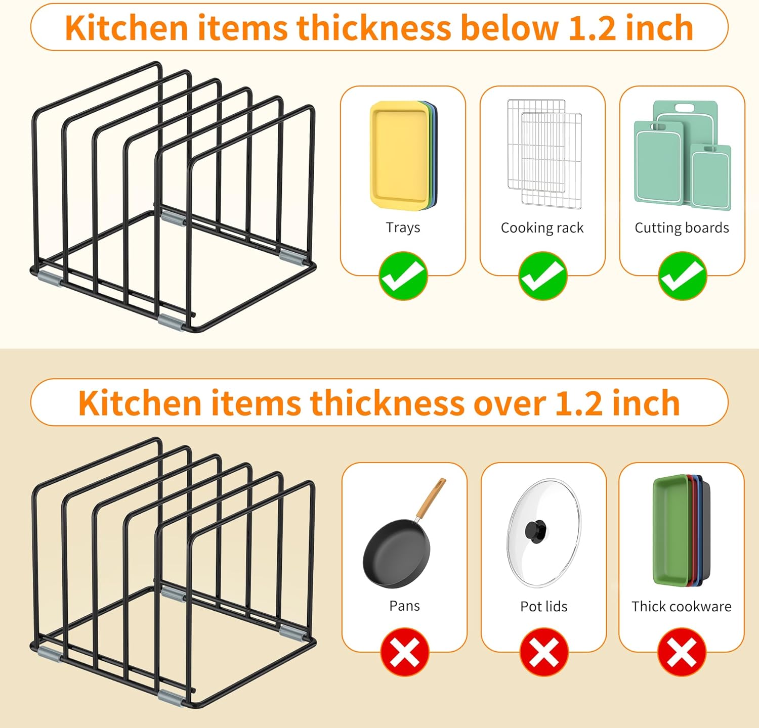 Cutting Board Organizer, 5-Slo - Kitchen Baking Sheet Organizer 리뷰 및 가격