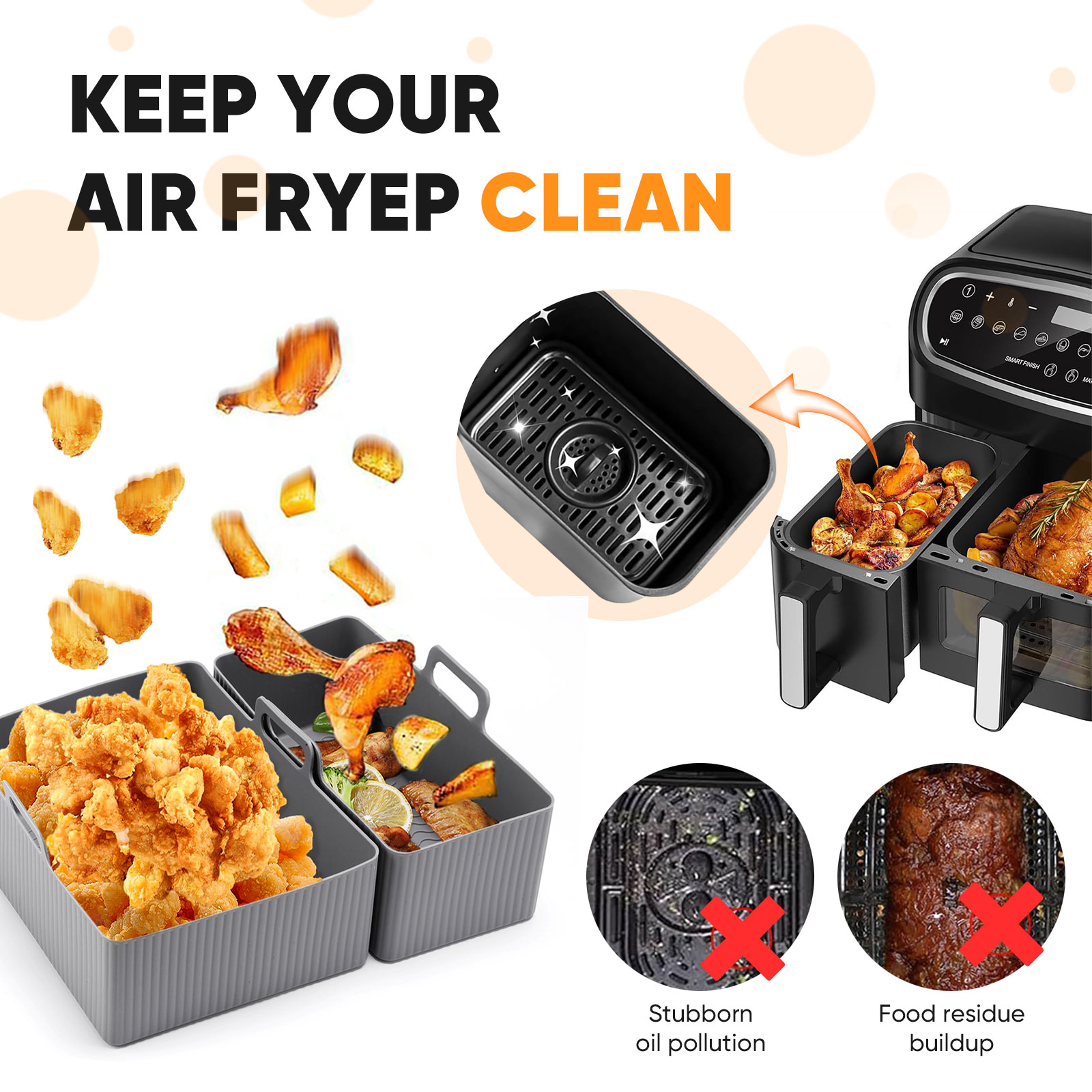 2pcs Set Silicone Air Fryer Ma - Kitchen Baking Tray Set 리뷰 및 가격