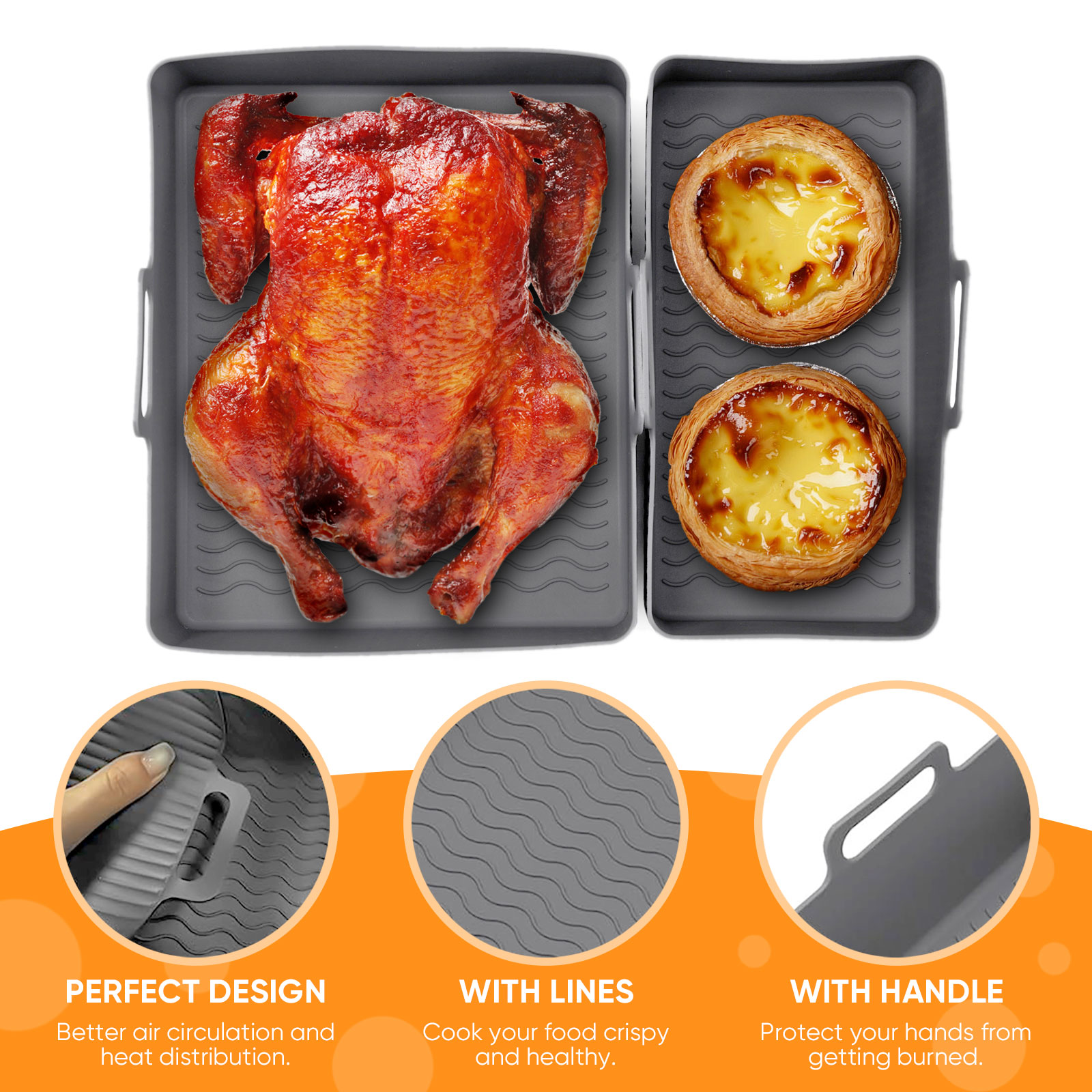2pcs Set Silicone Air Fryer Ma - Kitchen Baking Tray Set 리뷰 및 가격