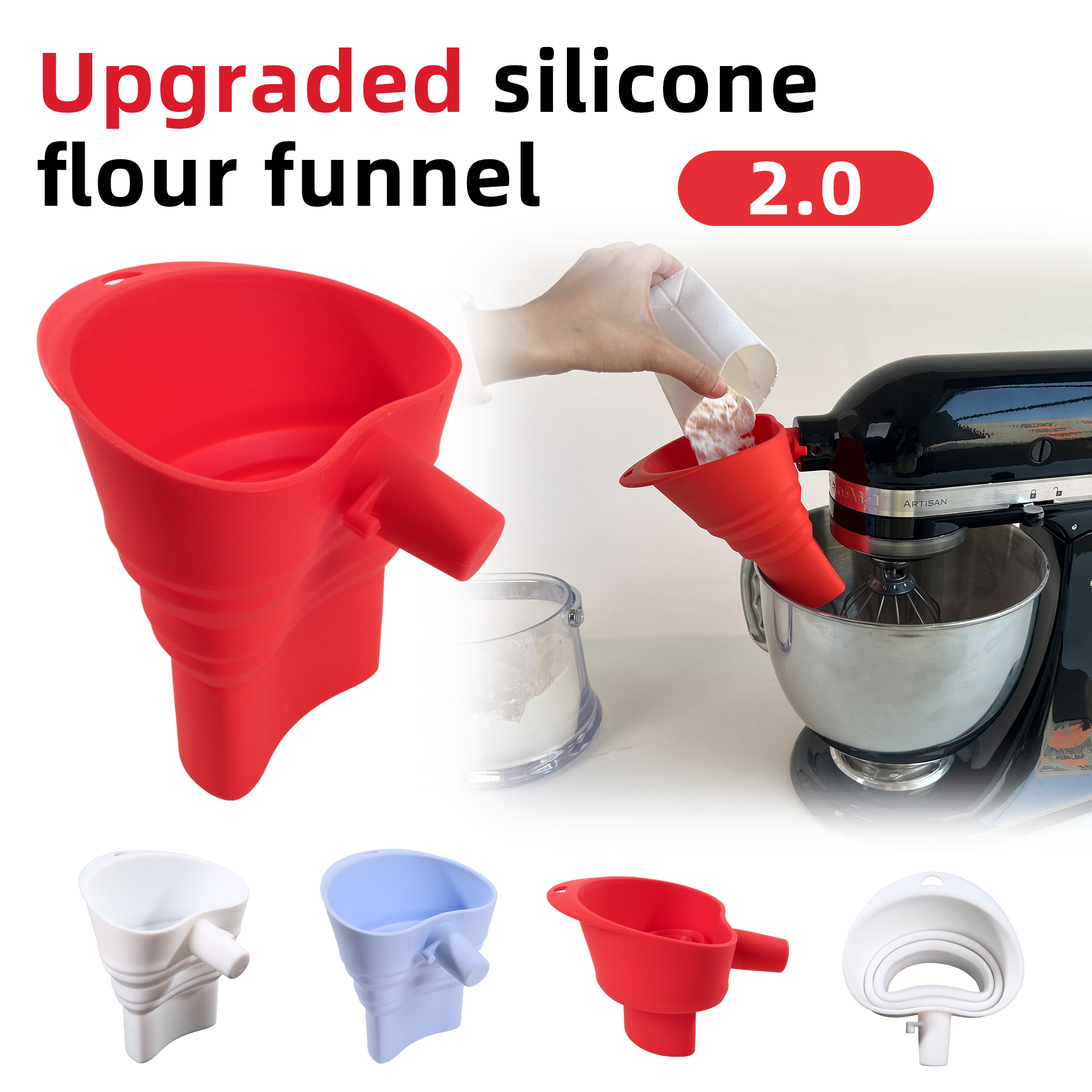 1/3pcs mix Silicone Flour Funn - Kitchen Baking Mixer 리뷰 및 가격