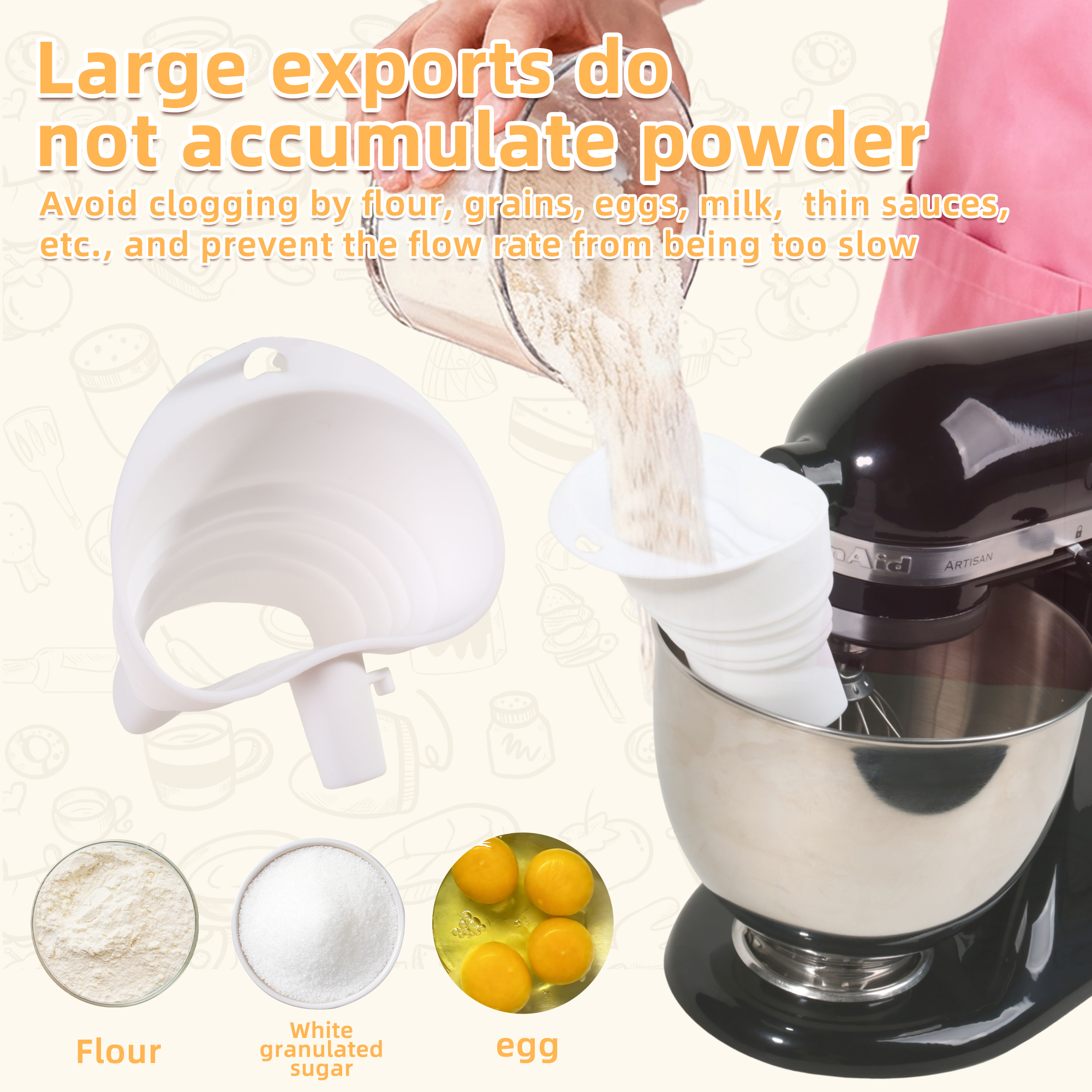 1/3pcs mix Silicone Flour Funn - Kitchen Baking Mixer 리뷰 및 가격